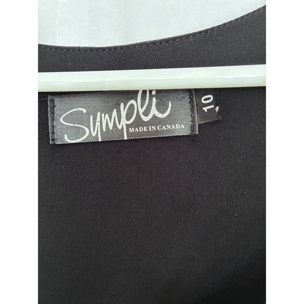 Sympli Black Go To Tunic Top Double Layer Tiered 3/4 Sleeve Size 10 Canada - Picture 2 of 6